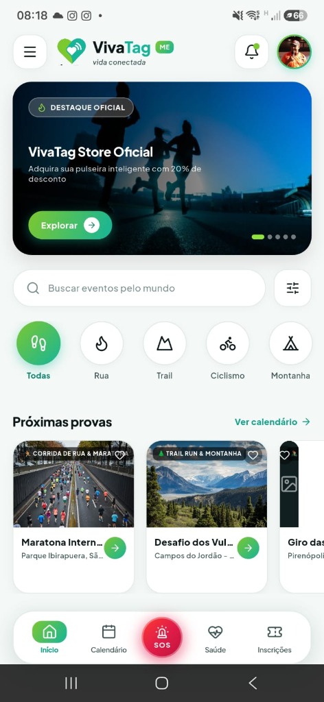 Tela Principal do VivaTag Me